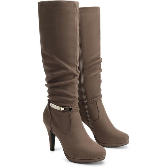 Women's Knee High Platform Heel Boots - Picture 7 of 7